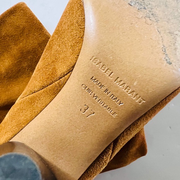 Isabel Marant Lakfee Brown Suede Booties Size 37 - Picture 5 of 10